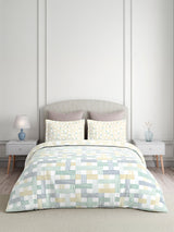 Valatia 100% Cotton King Bedsheet with 2 Pillow Covers | 200 TC Multicolor Geometrical Bedsheet Set