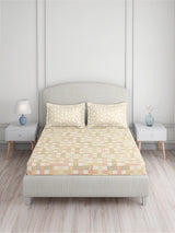Valatia 100% Cotton King Bedsheet with 2 Pillow Covers | 200 TC Multicolor Geometrical Bedsheet Set