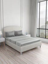Valatia 100% Cotton King Bedsheet with 2 Pillow Covers | 200 TC Grey Geometrical Bedsheet Set