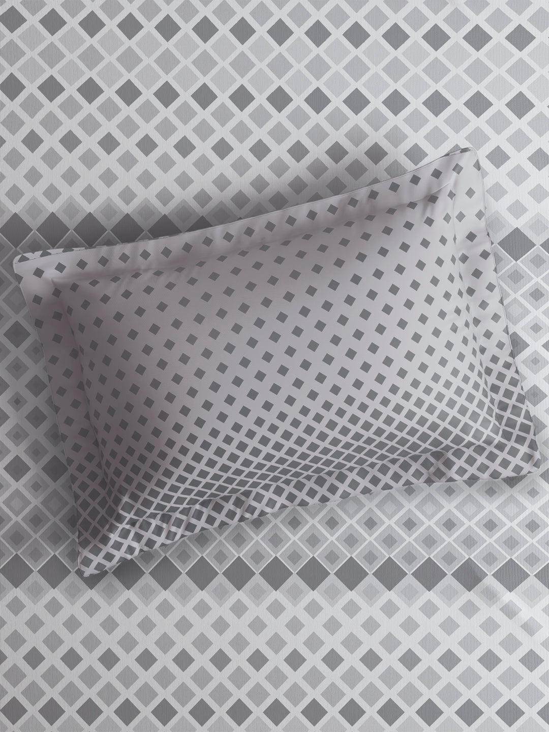 Valatia 100% Cotton King Bedsheet with 2 Pillow Covers | 200 TC Grey Geometrical Bedsheet Set