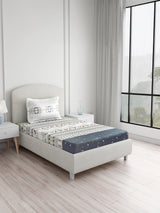 Valatia Tarang 100% Cotton Single Bedsheet with 1 Pillow Cover | 200 TC Grey Ethnic Print Bedsheet Set