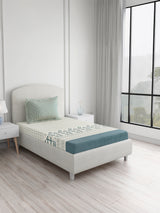 Valatia 100% Cotton Single Bedsheet with 1 Pillow Cover | 200 TC Grey Floral Bedsheet Set