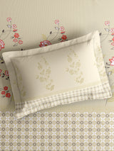 Valatia 100% Cotton Single Bedsheet with 1 Pillow Cover | 200 TC Cream Floral Bedsheet Set