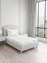 Valatia 100% Cotton Single Bedsheet with 1 Pillow Cover | Multicolor Geometrical 200 TC Bedsheet Set