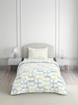 Valatia 100% Cotton Single Bedsheet with 1 Pillow Cover | Multicolor Geometrical 200 TC Bedsheet Set