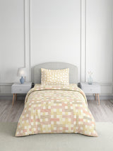 Valatia 100% Cotton Single Bedsheet with 1 Pillow Cover | Multicolor Geometrical 200 TC Bedsheet Set