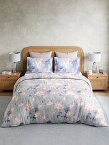 Vivara 100% Cotton King Bedsheet with 2 Pillow Covers | Purple Floral Digitally Printed Bedsheet Set