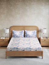 Vivara 100% Cotton King Bedsheet with 2 Pillow Covers | Purple Floral Digitally Printed Bedsheet Set