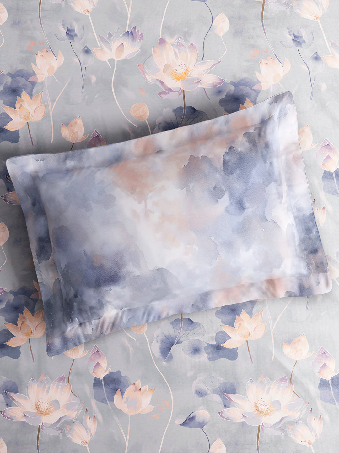 Vivara 100% Cotton King Bedsheet with 2 Pillow Covers | Purple Floral Digitally Printed Bedsheet Set