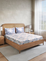 Vivara 100% Cotton King Bedsheet with 2 Pillow Covers | Purple Floral Digitally Printed Bedsheet Set