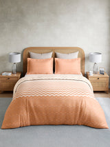 Vivara 100% Cotton King Bedsheet with 2 Pillow Covers | Orange Geometric Digitally Printed Bedsheet Set