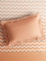 Vivara 100% Cotton King Bedsheet with 2 Pillow Covers | Orange Geometric Digitally Printed Bedsheet Set