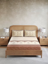 Vivara 100% Cotton King Bedsheet with 2 Pillow Covers | Brown Floral Digitally Printed Bedsheet Set