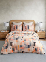 Vivara 100% Cotton King Bedsheet with 2 Pillow Covers | Multicolor Geometric Digitally Printed Bedsheet Set