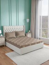 Luxe Loom 100% Cotton 600 TC King Bedsheet with 2 Pillow Covers | Grey Ethnic Print Bedsheet Set
