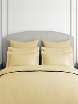 Emblem 100% Cotton 300 TC King Bedsheet with 2 Pillow Covers | Beige Stripes Bedsheet Set