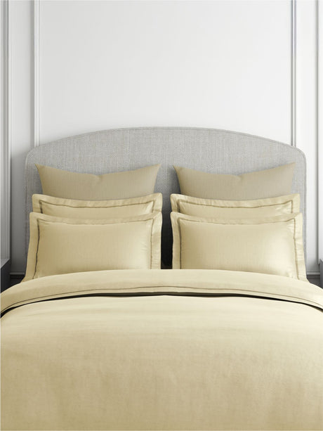 Emblem 100% Cotton 300 TC King Bedsheet with 4 Pillow Covers | Beige Dyed Solid Bedsheet Set