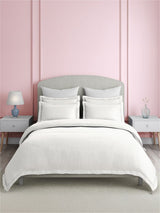 Premium Quality 100% Egyptian Cotton 1000 TC, White King Bedsheet with 4 Pillow Covers (Pearl Stitched), Infinity