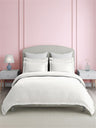 Premium Quality 100% Egyptian Cotton 1000 TC, White King Bedsheet with 4 Pillow Covers (Pearl Stitched), Infinity
