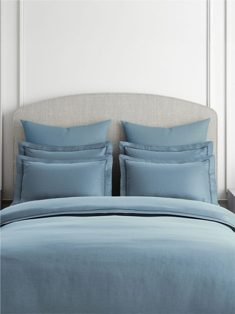 Emblem 100% Cotton 300 TC King Bedsheet with 4 Pillow Covers | Blue Dyed Solid Bedsheet Set