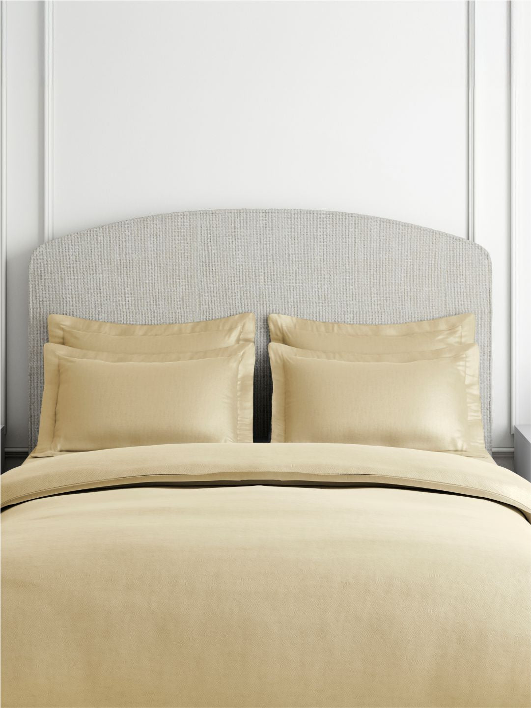 Cotton Charm 100% Cotton 400 TC King Bedsheet with 4 Pillow Covers | Beige Dyed Solid Bedsheet Set