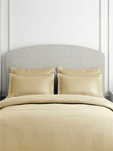 Cotton Charm 100% Cotton 400 TC King Bedsheet with 4 Pillow Covers | Beige Dyed Solid Bedsheet Set