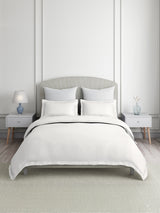 Emblem 100% Cotton 300 TC King Bedsheet with 2 Pillow Covers | White Stripes Bedsheet Set