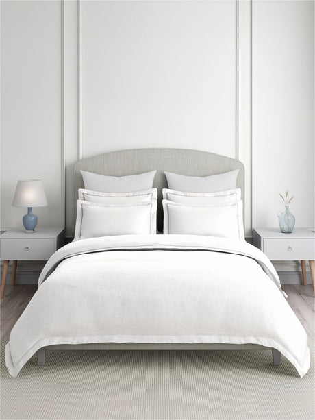 Emblem 100% Cotton 300 TC King Bedsheet with 4 Pillow Covers | Bright White Dyed Solid Bedsheet Set