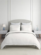 Emblem 100% Cotton 300 TC King Bedsheet with 2 Pillow Covers | White Stripes Bedsheet Set