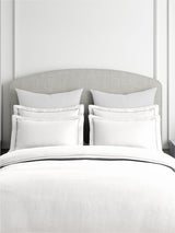 Emblem 100% Cotton 300 TC King Bedsheet with 4 Pillow Covers | Bright White Dyed Solid Bedsheet Set