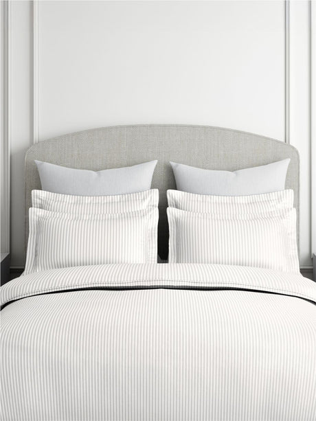 Emblem 100% Cotton 300 TC King Bedsheet with 2 Pillow Covers | White Stripes Bedsheet Set