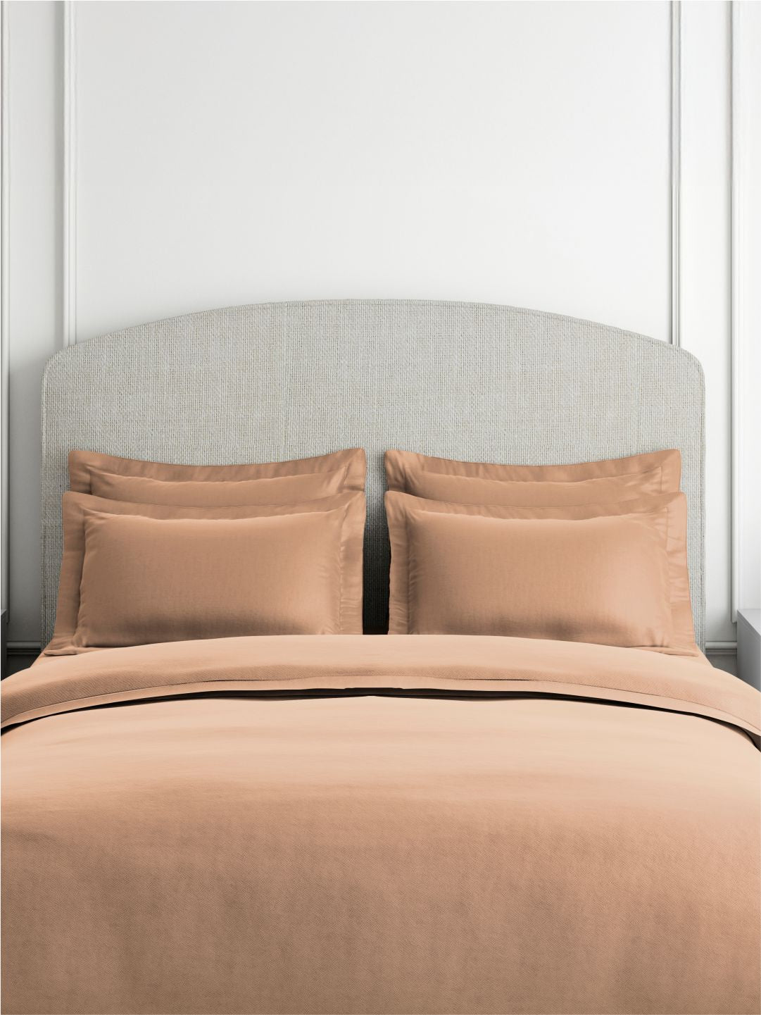 Cotton Charm 100% Cotton 400 TC King Bedsheet with 4 Pillow Covers | Brown Dyed Solid Bedsheet Set