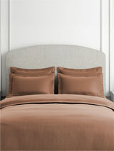 Cotton Charm 100% Cotton 400 TC King Bedsheet with 4 Pillow Covers | Brown Dyed Solid Bedsheet Set