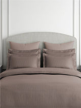 Emblem 100% Cotton 300 TC King Bedsheet with 2 Pillow Covers | Brown Stripes Bedsheet Set