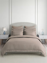Emblem 100% Cotton 300 TC King Bedsheet with 2 Pillow Covers | Grey Stripes Bedsheet Set
