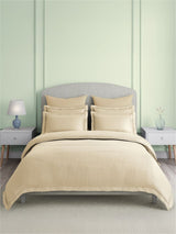 Natures Bamboo Cotton 180 TC King Bedsheet with 2 Pillow Covers | Cream Solid Bedsheet Set