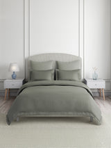 Emblem 100% Cotton 300 TC King Bedsheet with 2 Pillow Covers | Grey Stripes Bedsheet Set