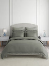 Emblem 100% Cotton 300 TC King Bedsheet with 2 Pillow Covers | Grey Stripes Bedsheet Set
