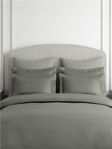 Emblem 100% Cotton 300 TC King Bedsheet with 2 Pillow Covers | Grey Stripes Bedsheet Set