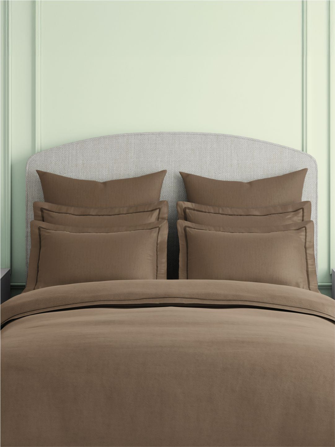 Natures Bamboo Cotton 180 TC King Bedsheet with 2 Pillow Covers | Brown Solid Bedsheet Set
