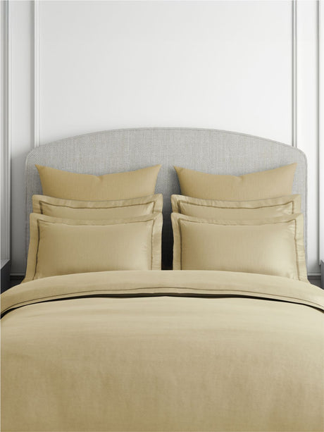 Emblem 100% Cotton 300 TC King Bedsheet with 4 Pillow Covers | Yellow Dyed Solid Bedsheet Set