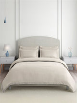 Cotton Charm 100% Cotton 400 TC King Bedsheet with 4 Pillow Covers | Grey Dyed Solid Bedsheet Set