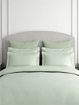 Emblem 100% Cotton 300 TC King Bedsheet with 2 Pillow Covers | Green Stripes Bedsheet Set