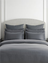 Emblem 100% Cotton 300 TC King Bedsheet with 4 Pillow Covers | Grey Dyed Solid Bedsheet Set