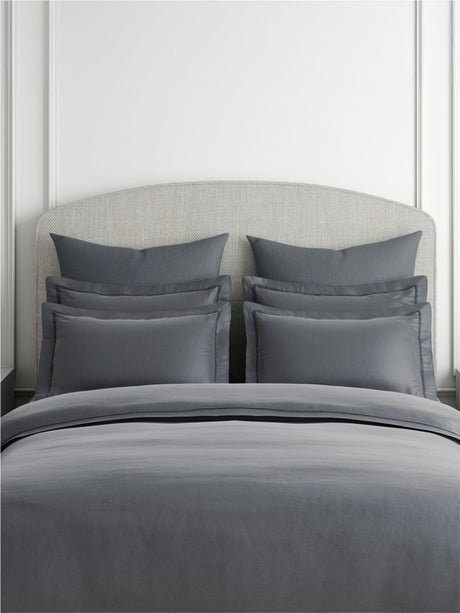Emblem 100% Cotton 300 TC King Bedsheet with 4 Pillow Covers | Grey Dyed Solid Bedsheet Set
