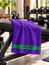 AeroDry 550 GSM 100% Cotton Reversible Sport Towel - Purple, 50 x 100 cm