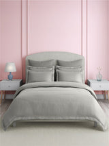 Premium Quality 100% Egyptian Cotton 1000 TC, Silver King Bedsheet with 4 Pillow Covers (Pearl Stitched), Infinity