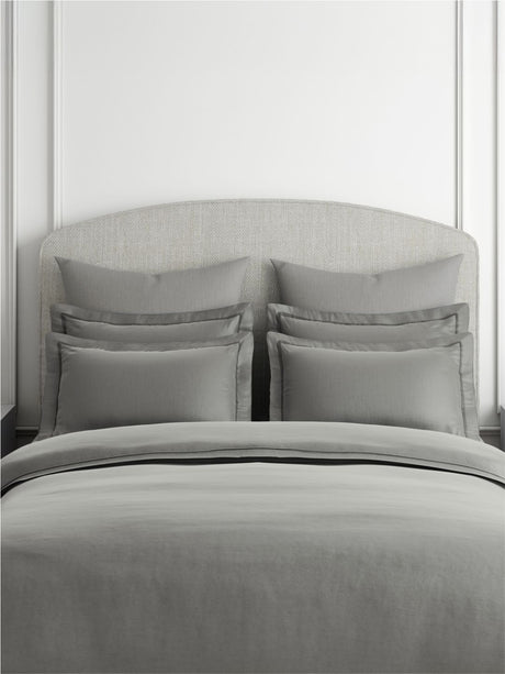 Emblem 100% Cotton 300 TC King Bedsheet with 4 Pillow Covers | Dark Grey Dyed Solid Bedsheet Set