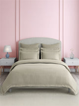 Premium Quality 100% Egyptian Cotton 1000 TC Grey King Bedsheet with 4 Pillow Covers (Pearl Stitched), Infinity