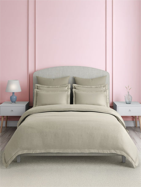 Premium Quality 100% Egyptian Cotton 1000 TC Grey King Bedsheet with 4 Pillow Covers (Pearl Stitched), Infinity